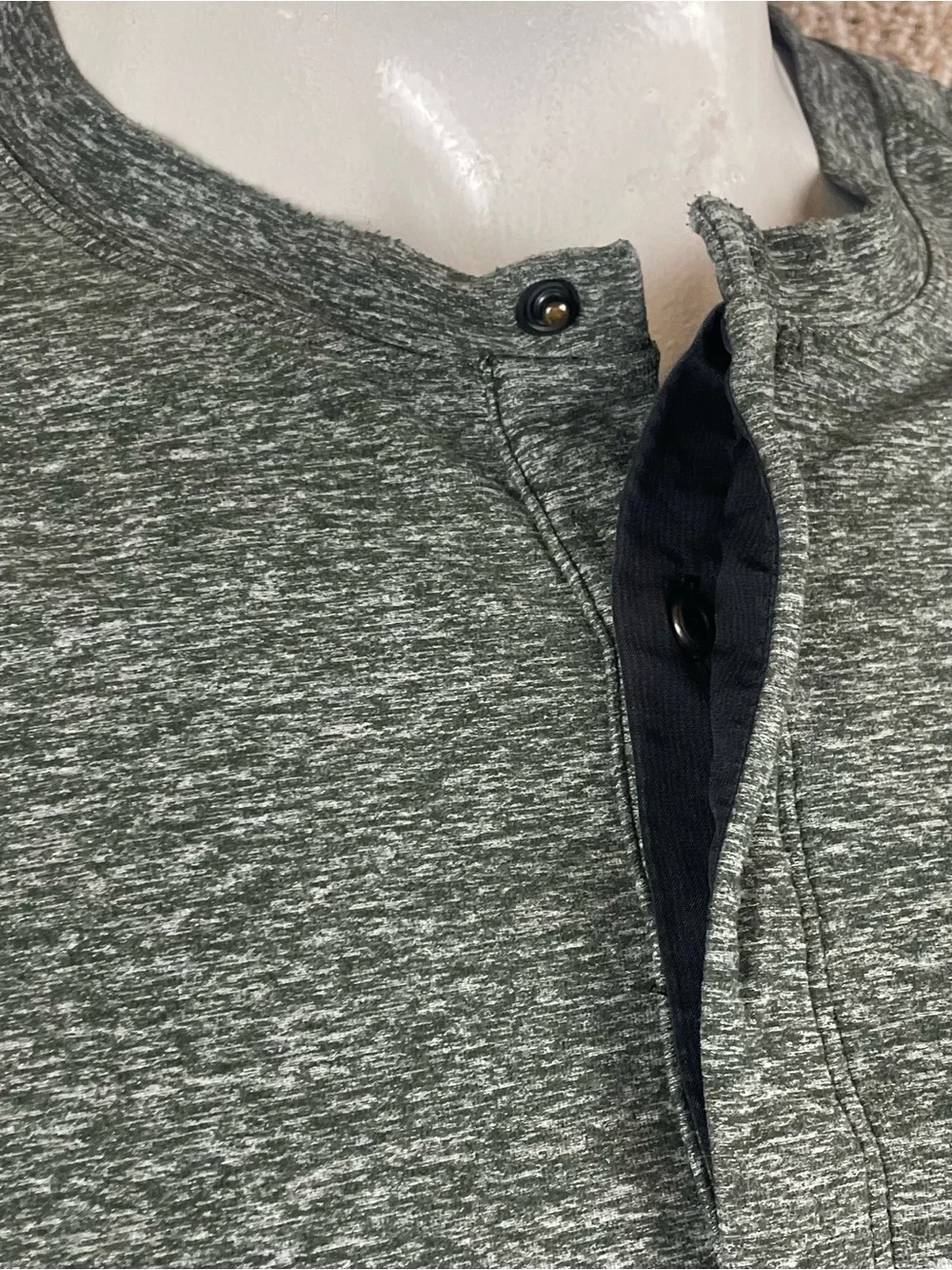Lululemon Henley Shirt Mens Large Surge Warm Long Sleeve Cold Weather Gator Ws